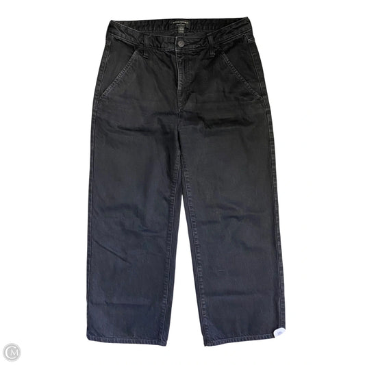 Jeans Straight By Banana Republic In Black Denim, Size: 10