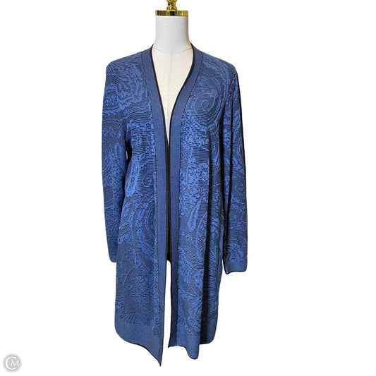 Cardigan By Chicos In Black & Blue, Size: L