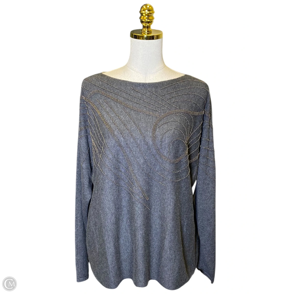 Sweater By Chicos In Grey, Size: L