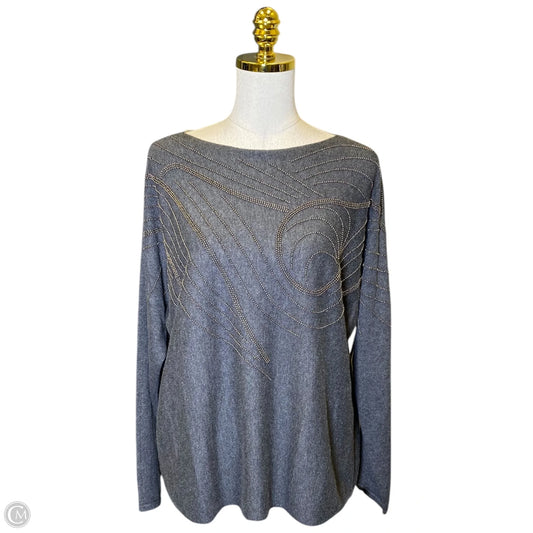 Sweater By Chicos In Grey, Size: L