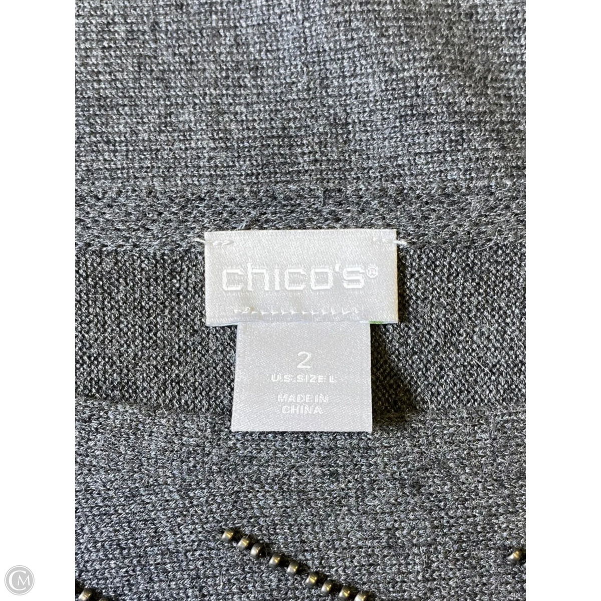 Sweater By Chicos In Grey, Size: L