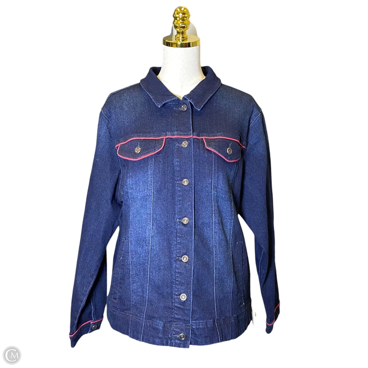 Jacket Denim By Dg2 In Blue Denim, Size: Xl