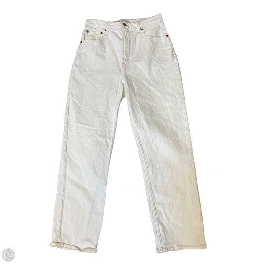 Jeans Straight By Abercrombie And Fitch In White Denim, Size: 8