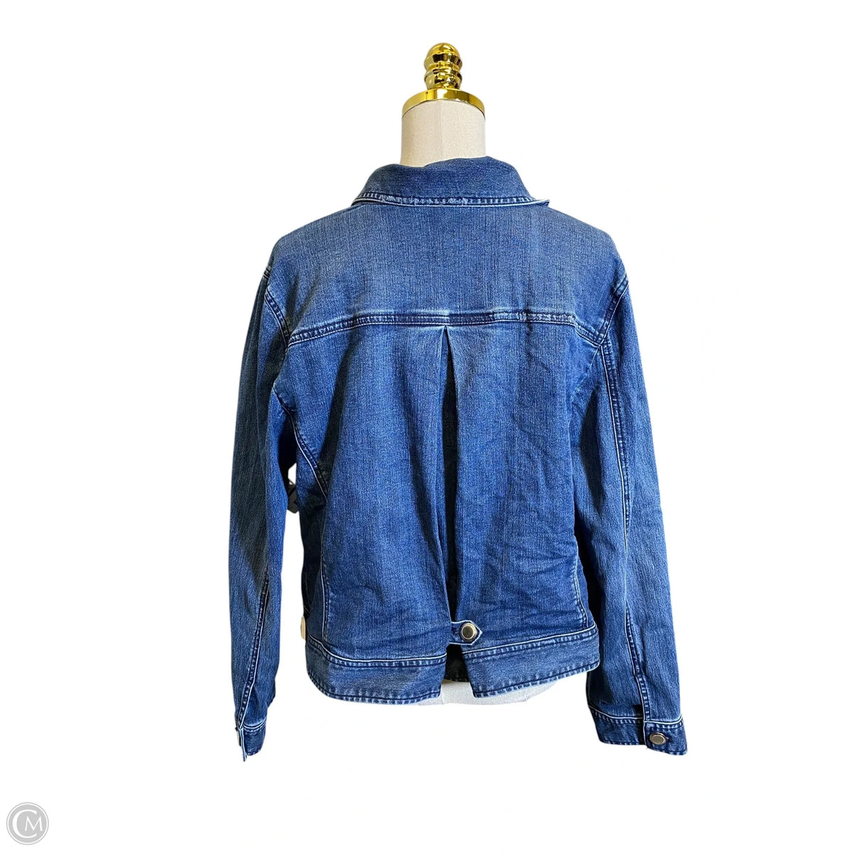 Jacket Denim By Chicos In Blue Denim, Size: Xl