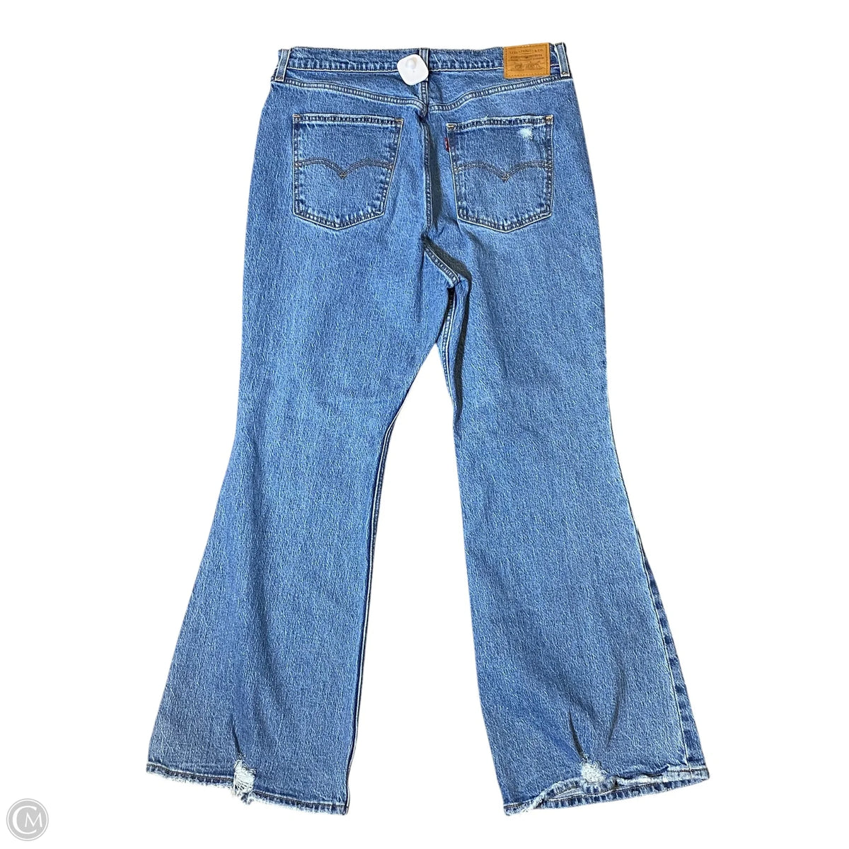 Jeans Flared By Levis In Blue Denim, Size: 16