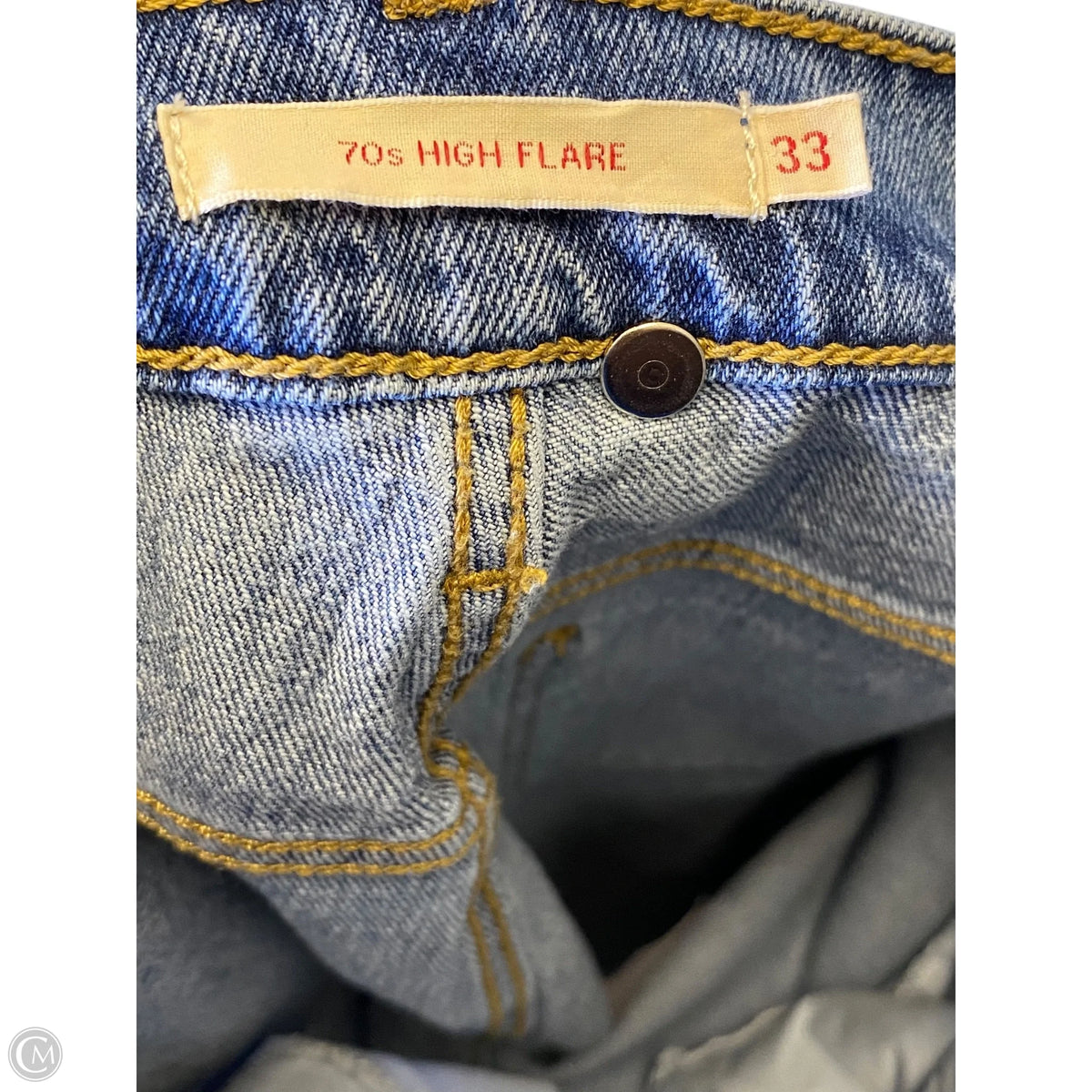 Jeans Flared By Levis In Blue Denim, Size: 16
