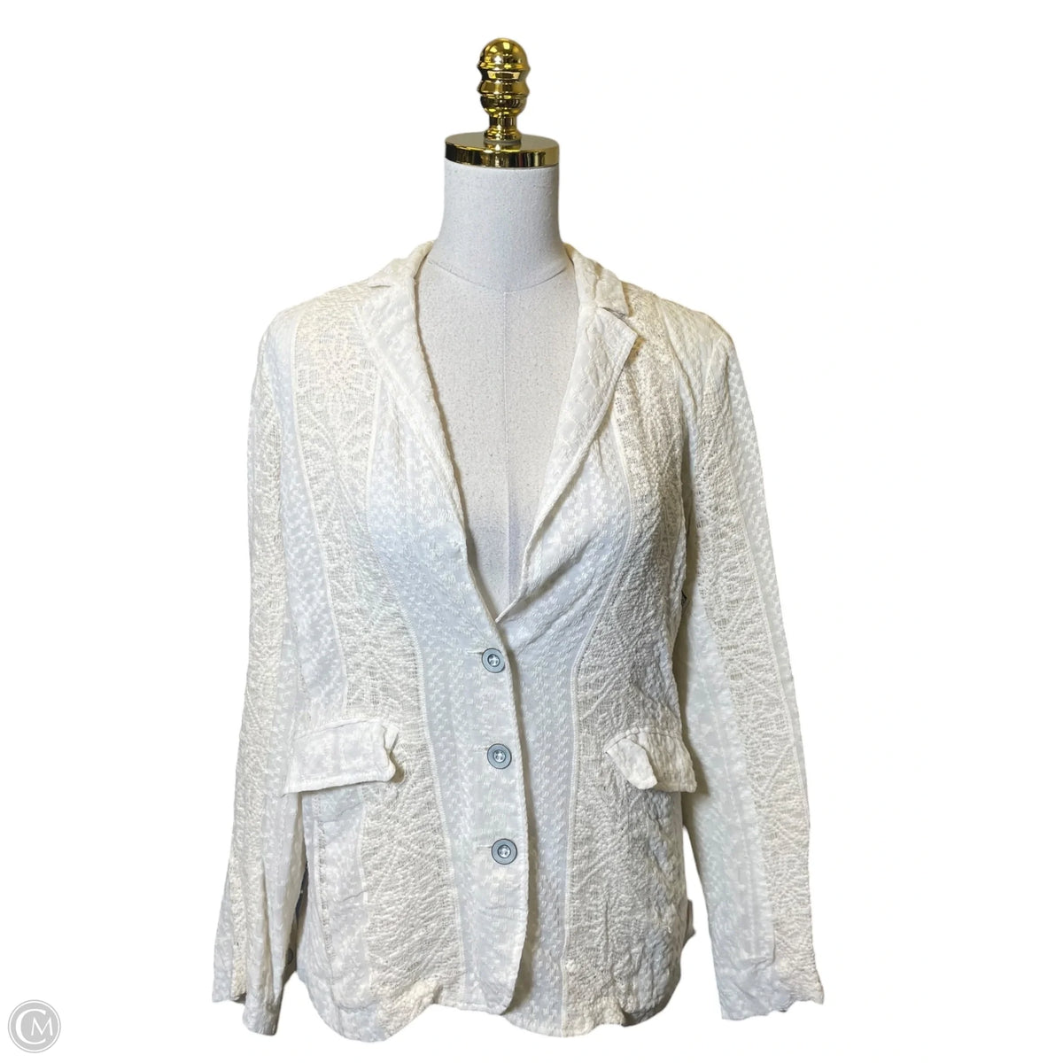 Blazer By Clothes Mentor In Cream, Size: S
