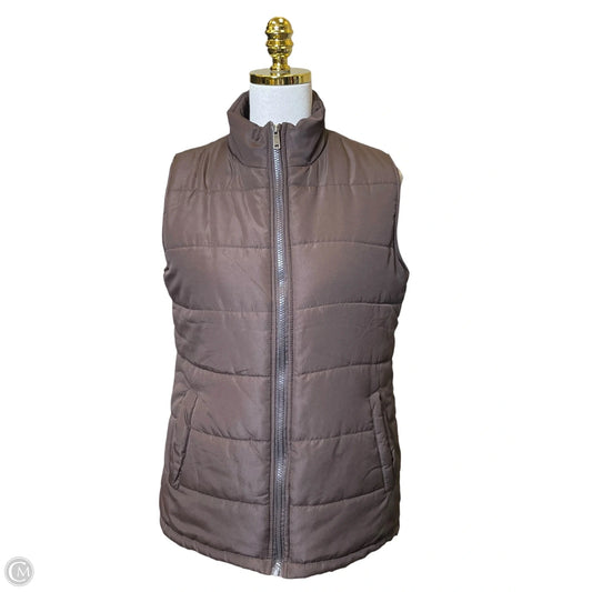 Vest Puffer & Quilted By Clothes Mentor In Brown, Size: M