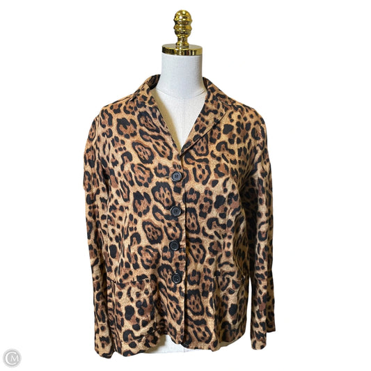 Blouse Long Sleeve By Clothes Mentor In Animal Print, Size: M