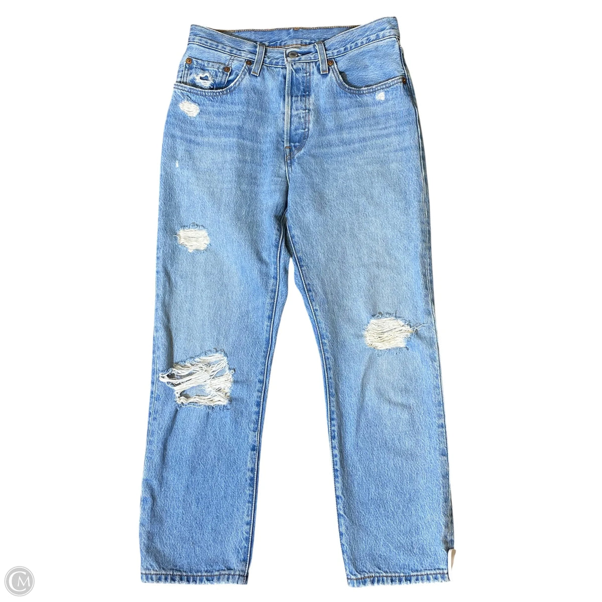 Jeans Straight By Levis In Blue Denim, Size: 2