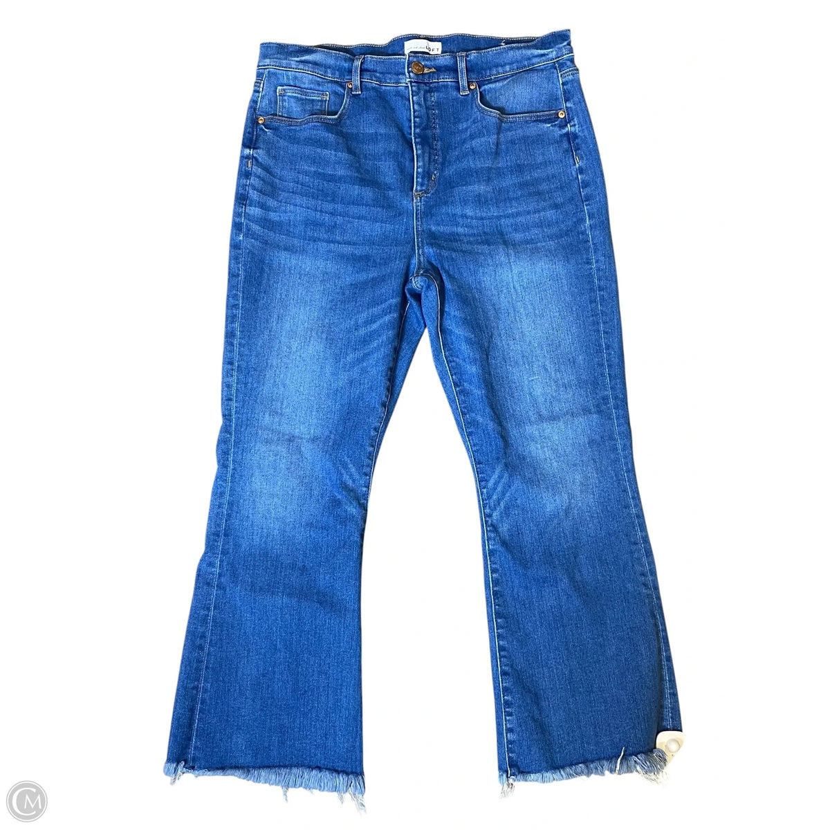 Jeans Flared By Loft In Blue Denim, Size: 14