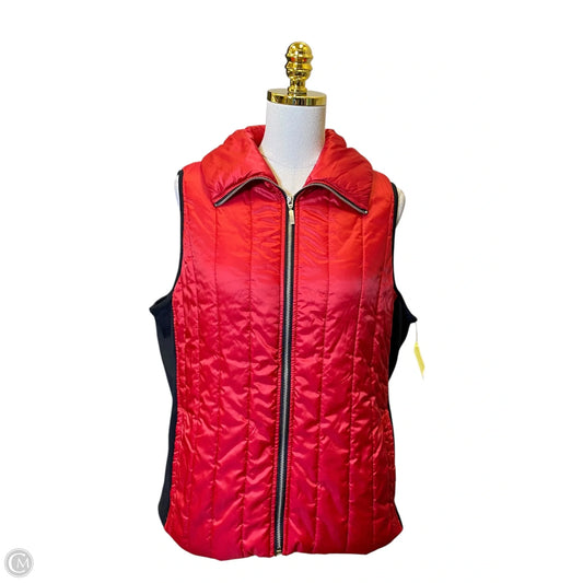 Vest Puffer & Quilted By Zenergy By Chicos In Black & Red, Size: L