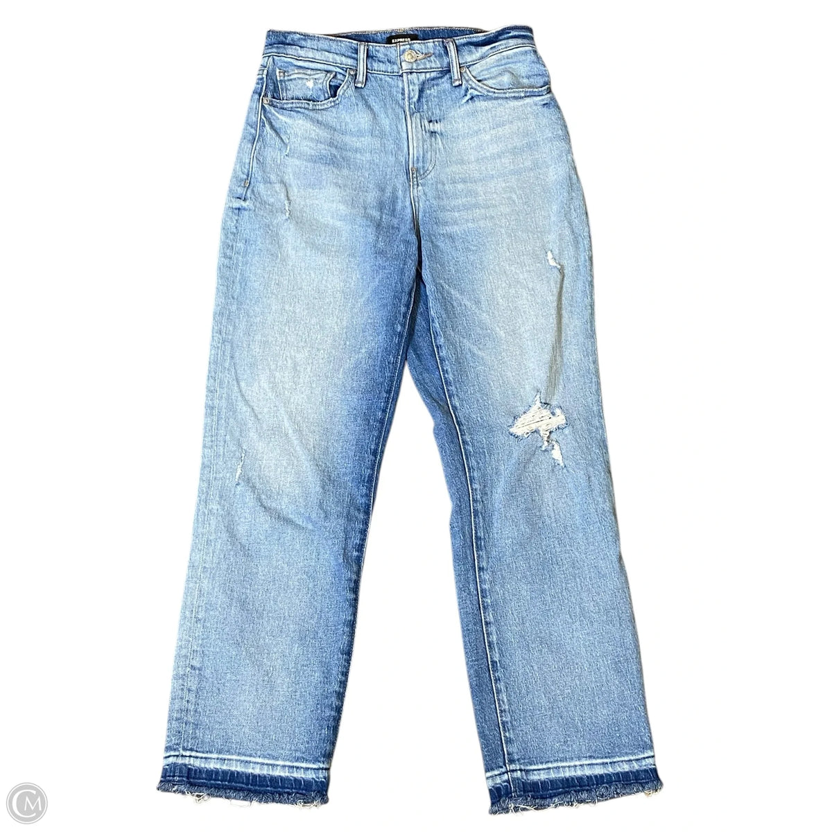 Jeans Straight By Express In Blue Denim, Size: 4