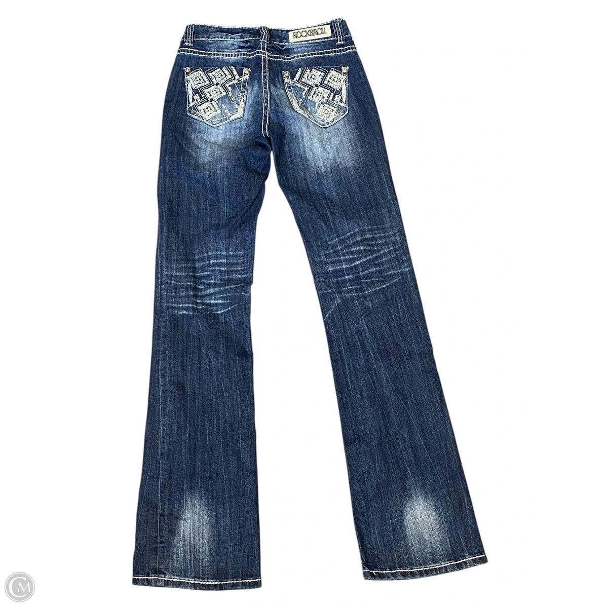 Jeans Boot Cut By Rock & Roll In Blue Denim, Size: 4