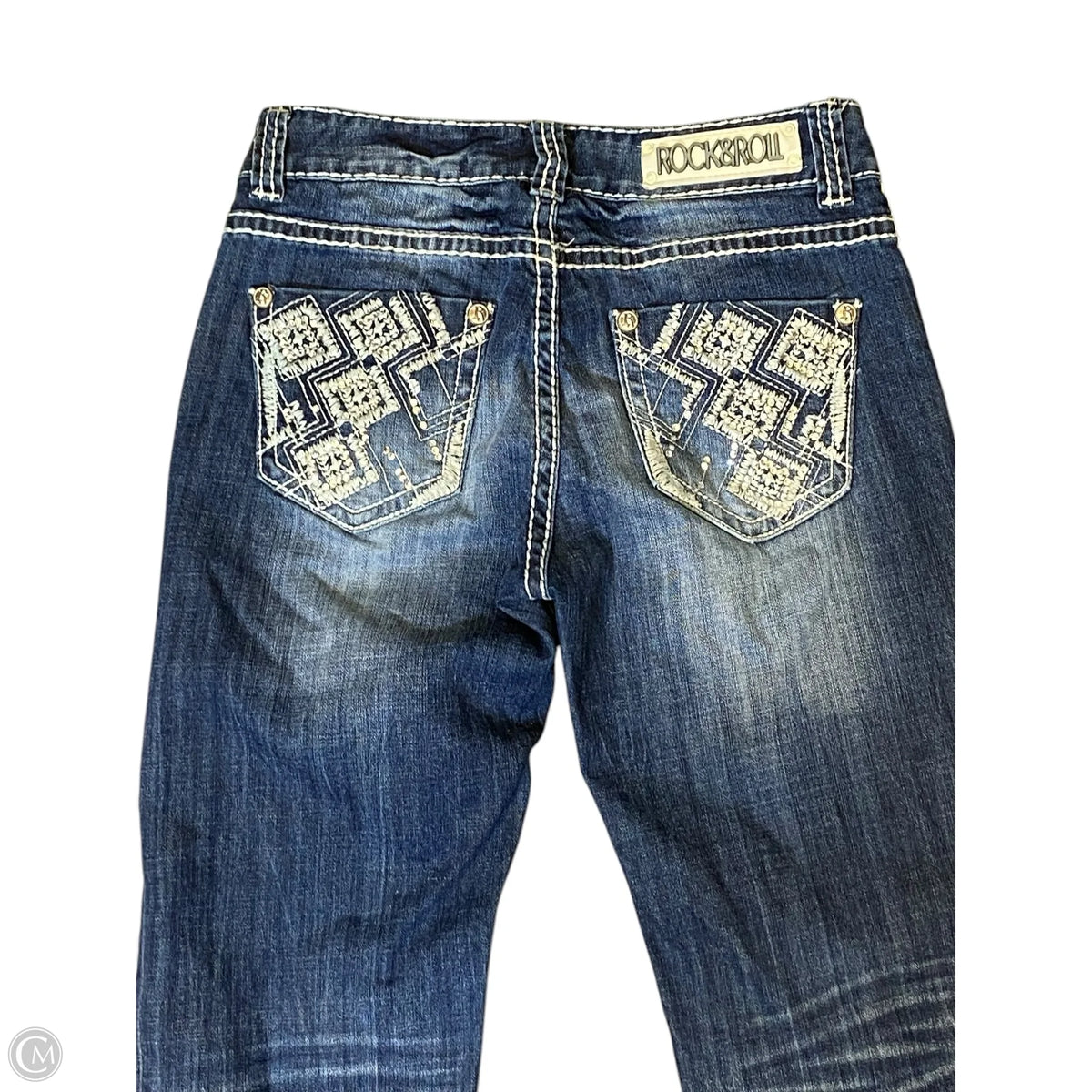 Jeans Boot Cut By Rock & Roll In Blue Denim, Size: 4