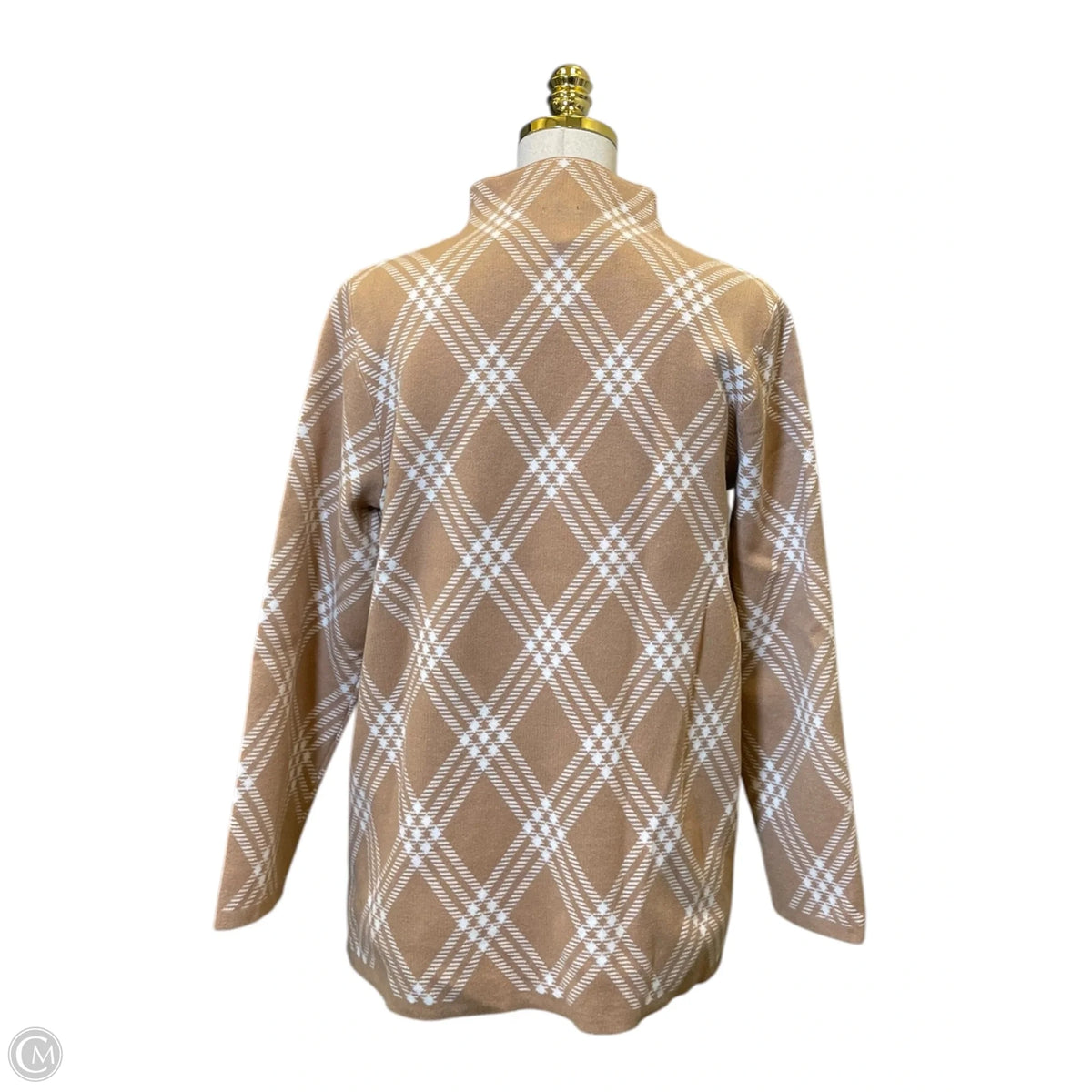 Sweater By Anne Klein In Plaid Pattern, Size: L