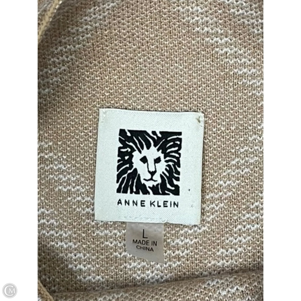 Sweater By Anne Klein In Plaid Pattern, Size: L