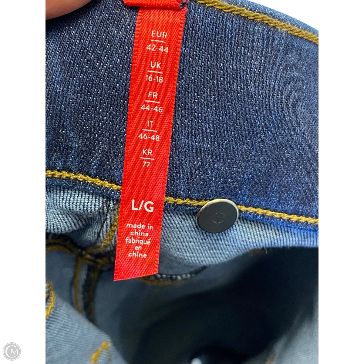 Jeans Flared By Spanx In Blue Denim, Size: 14