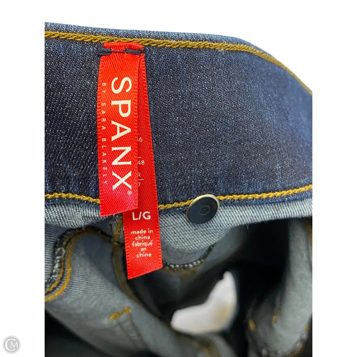 Jeans Flared By Spanx In Blue Denim, Size: 14