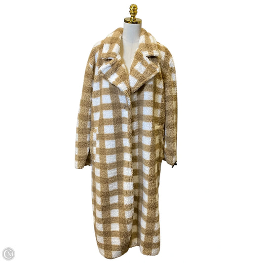Jacket Faux Fur & Sherpa By Fashion Nova In Brown & White, Size: Xl