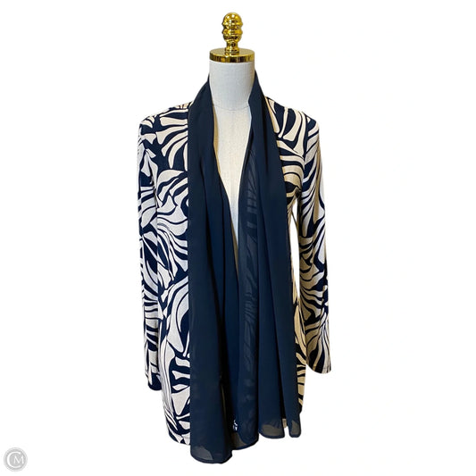 Cardigan By Chicos In Blue & Cream, Size: S