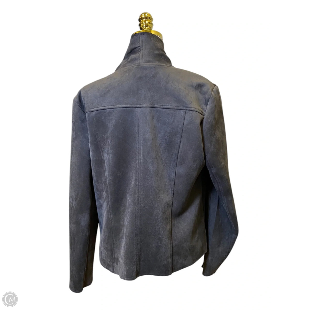 Jacket Moto By Tahari In Grey, Size: L