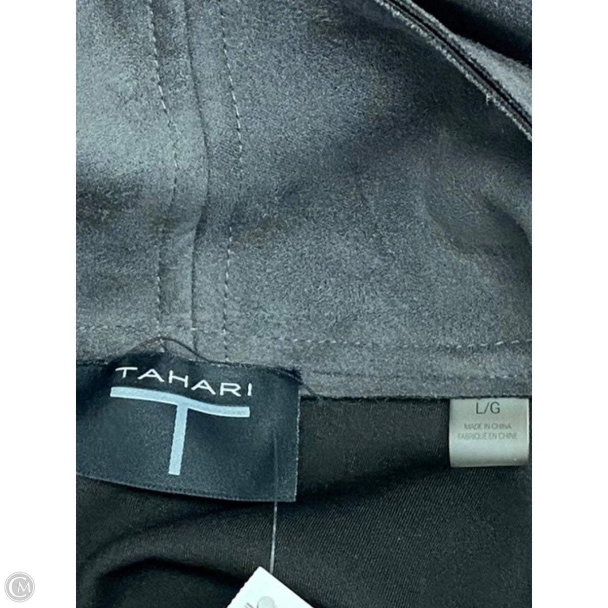 Jacket Moto By Tahari In Grey, Size: L