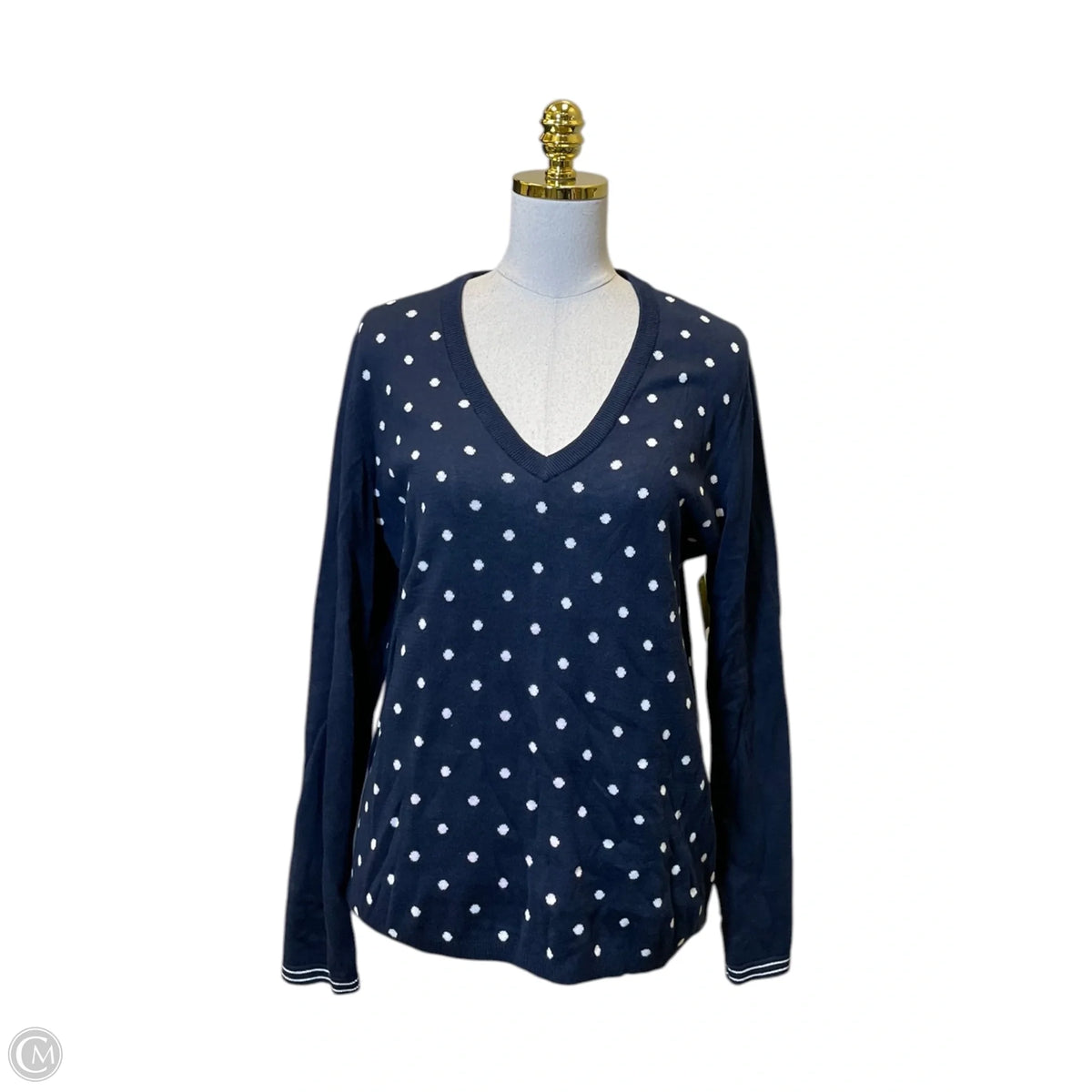 Sweater By Tommy Hilfiger In Polkadot Pattern, Size: L