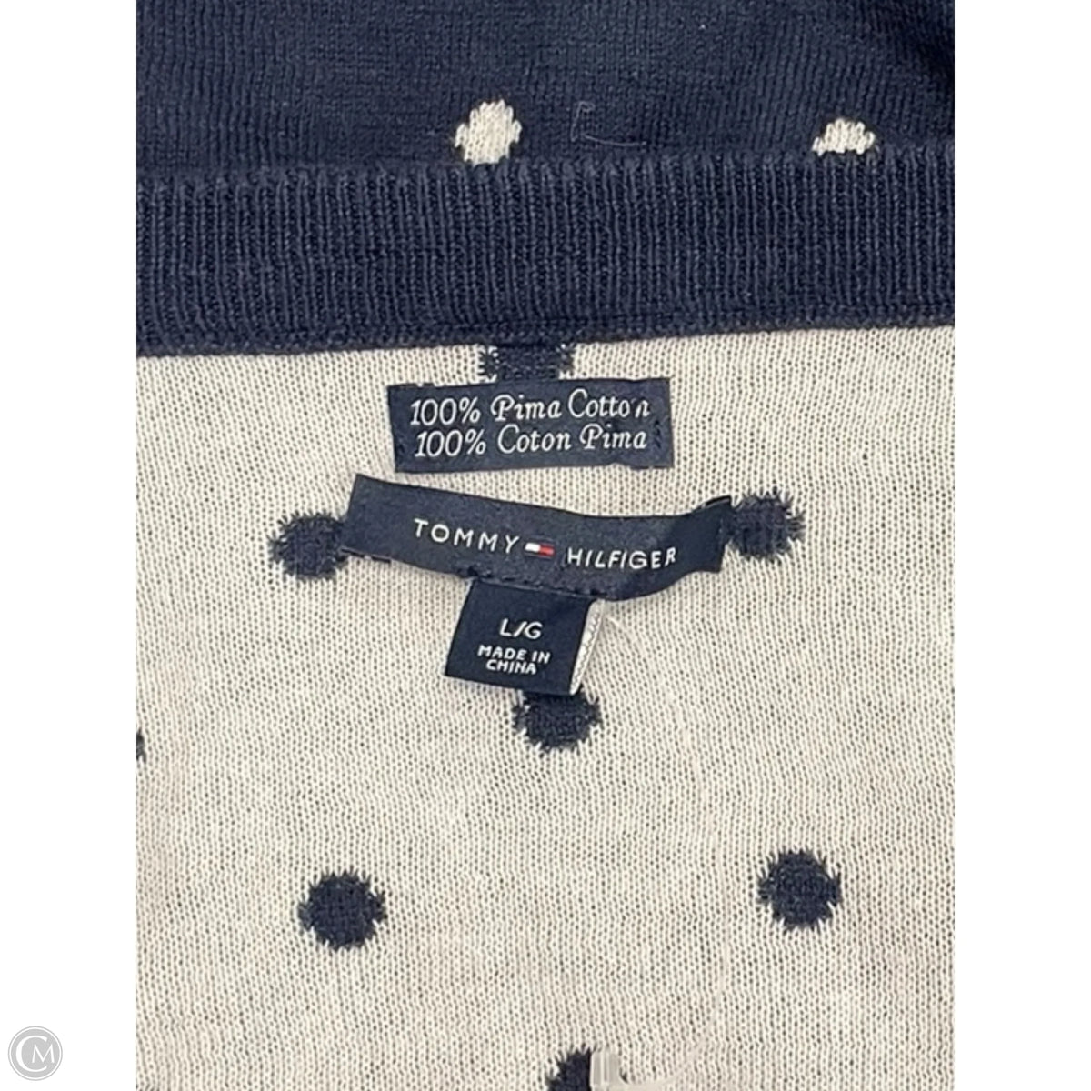 Sweater By Tommy Hilfiger In Polkadot Pattern, Size: L