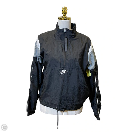 Jacket Windbreaker By Nike In Black & Grey, Size: Xs