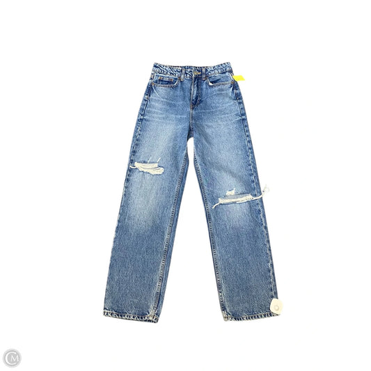 Jeans Straight By Zara In Blue Denim, Size: 4