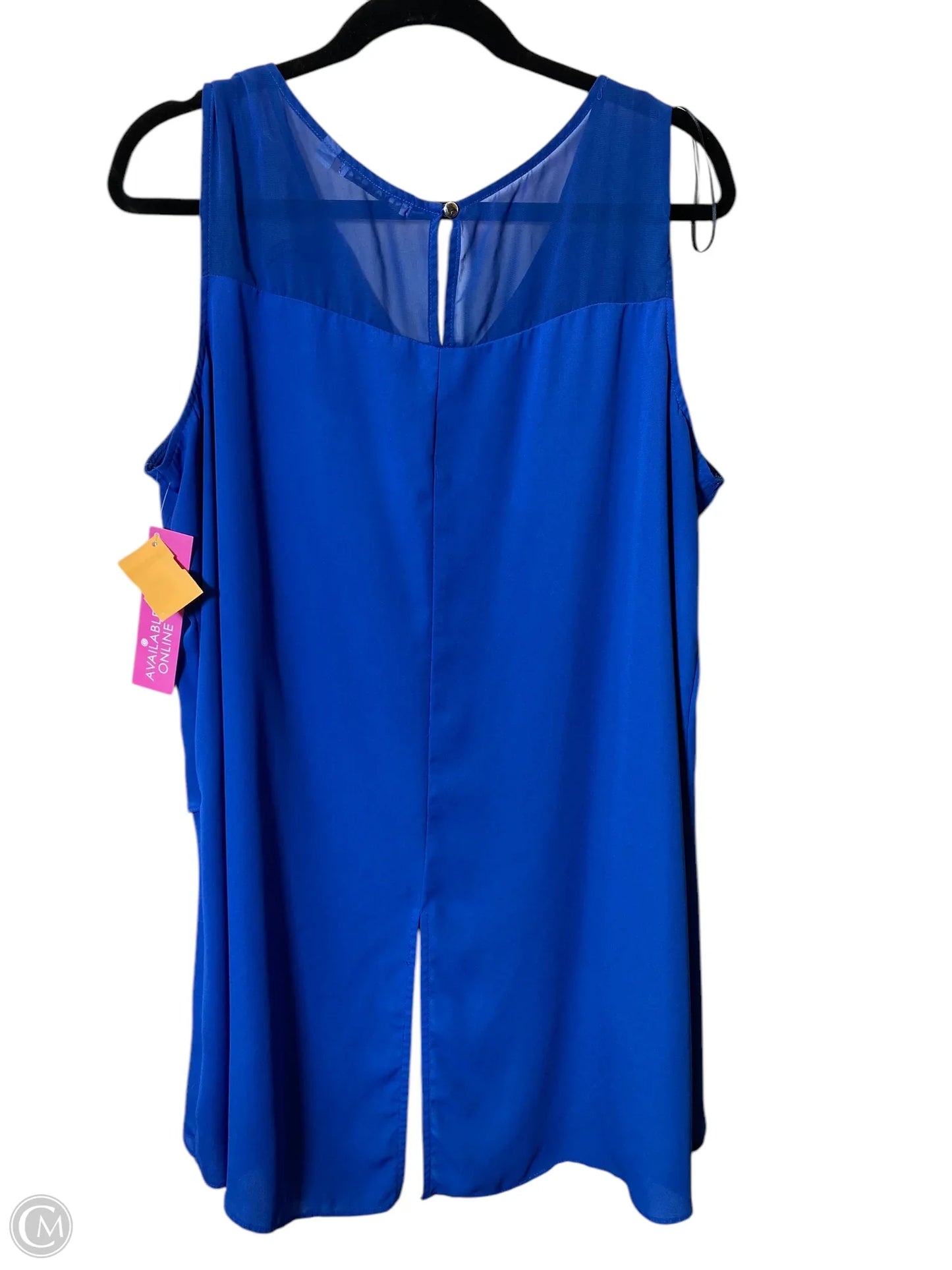 Top Sleeveless By Notations In Blue, Size: 2x