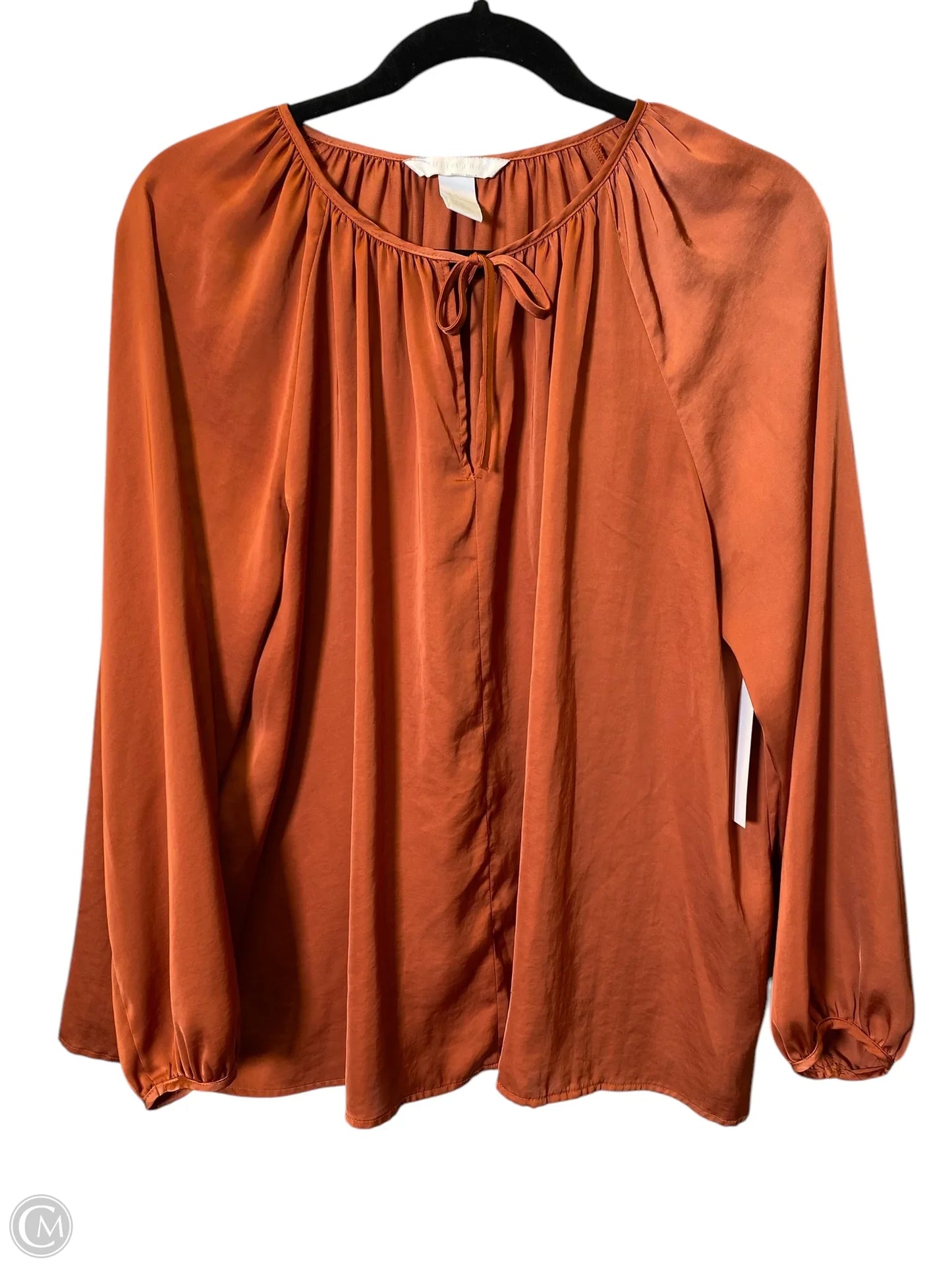 Top Long Sleeve By H&m In Orange, Size: L