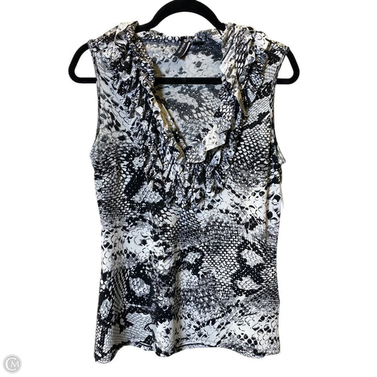 Top Sleeveless By Milano In Black & White, Size: M