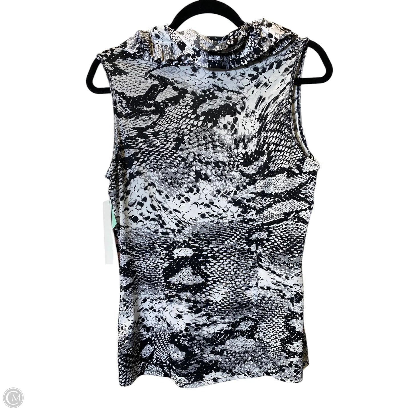 Top Sleeveless By Milano In Black & White, Size: M