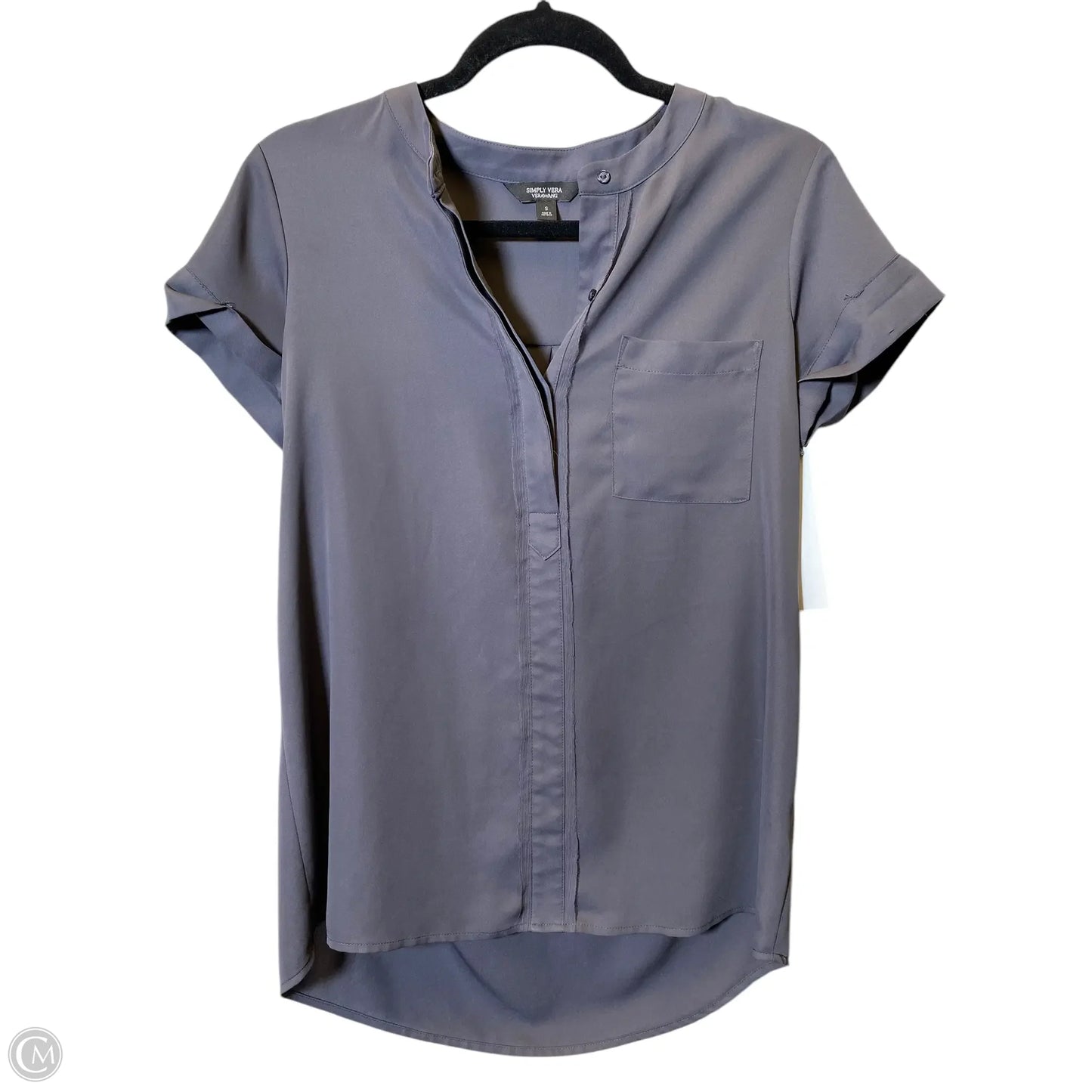 Top Short Sleeve By Simply Vera In Grey, Size: S