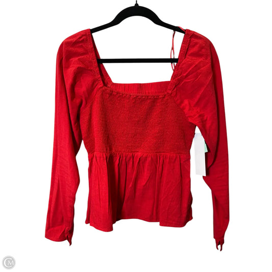 Top Long Sleeve By Old Navy In Red, Size: M