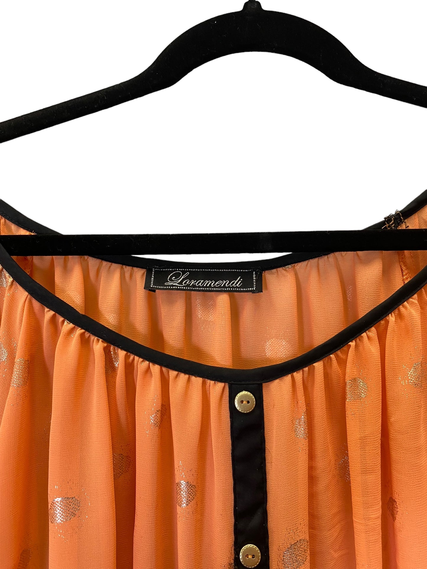 Orange Top 3/4 Sleeve Clothes Mentor, Size L