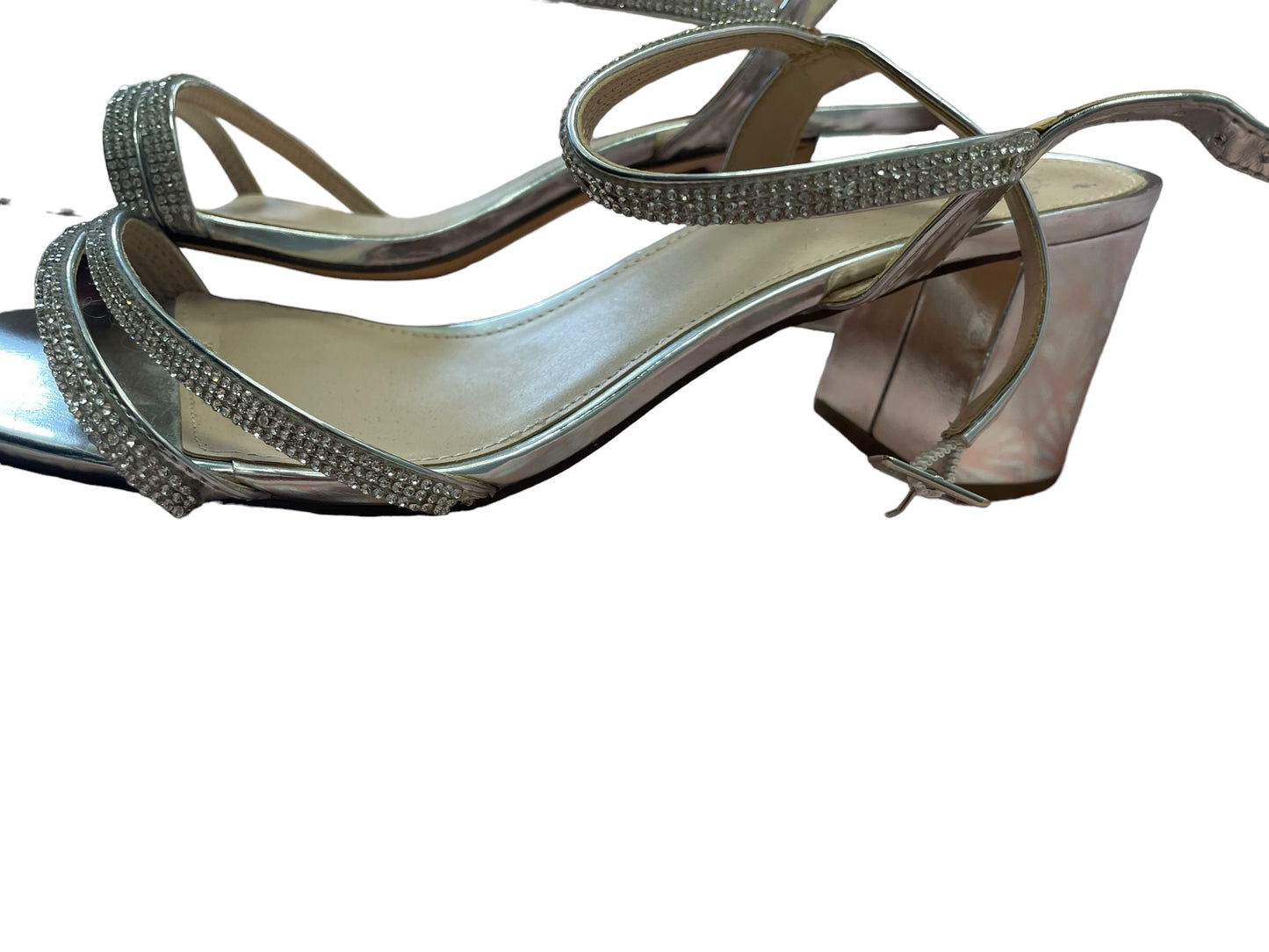 Silver Sandals Heels Block Clothes Mentor, Size 11