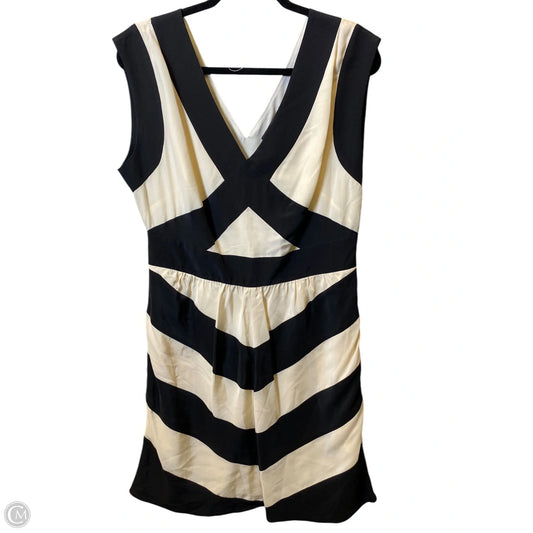 Dress Casual Midi By Bcbgmaxazria In Black & Cream, Size: L