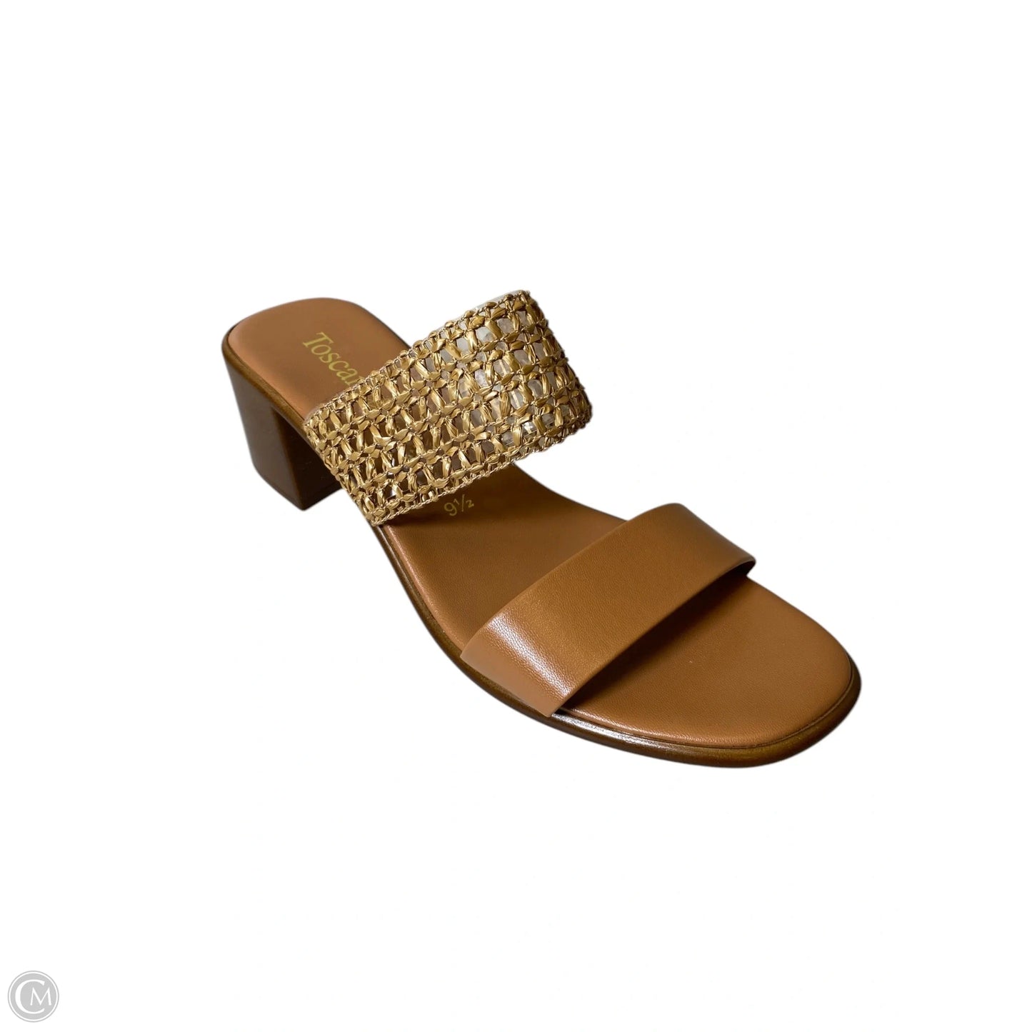 Sandals Heels Block By Clothes Mentor In Tan, Size: 9.5