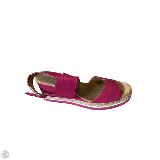 Sandals Heels Wedge By Life Stride In Pink & Tan, Size: 9