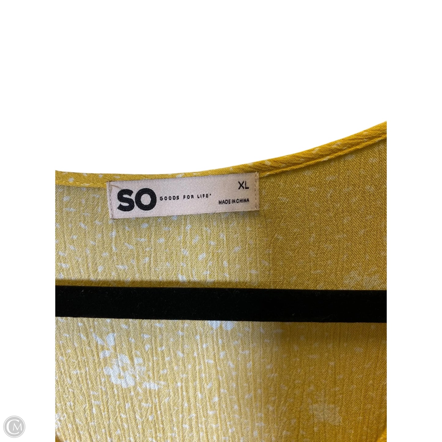 Top Short Sleeve By So In Yellow, Size: Xl