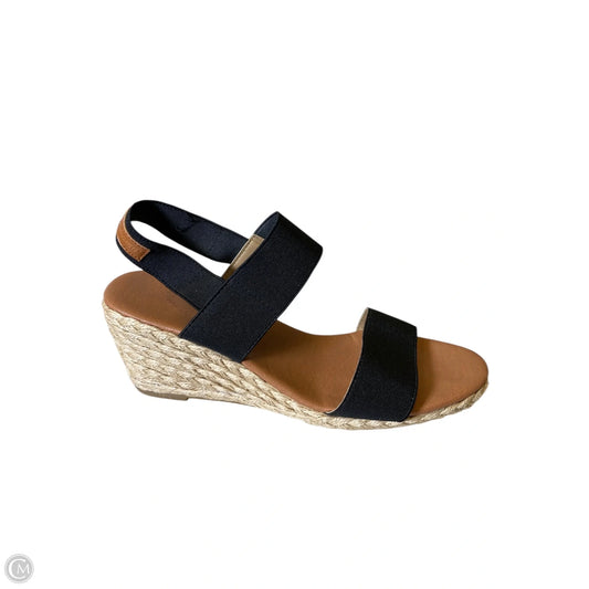 Sandals Heels Wedge By Tommy Bahama In Black & Brown, Size: 9.5