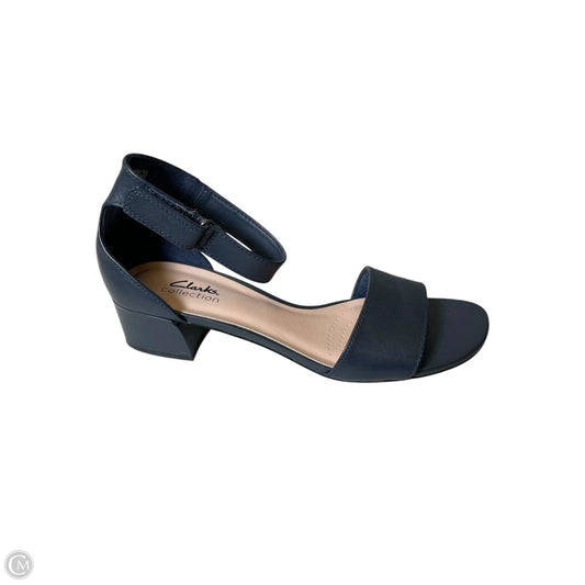Sandals Heels Block By Clarks In Navy, Size: 9.5