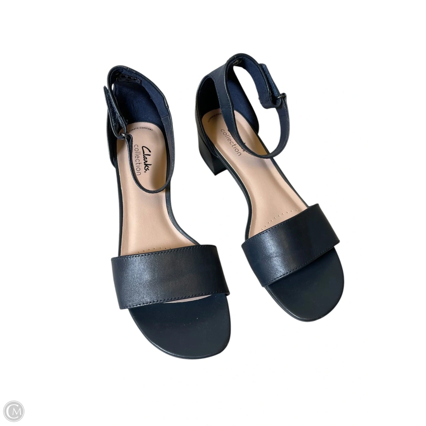 Sandals Heels Block By Clarks In Navy, Size: 9.5