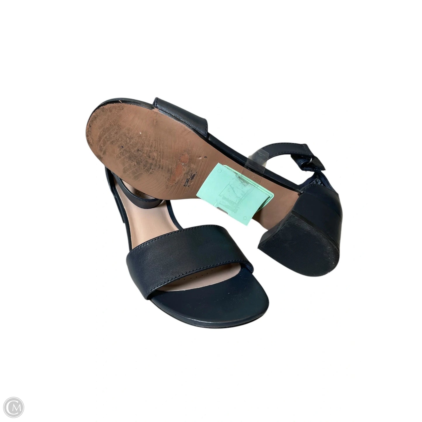 Sandals Heels Block By Clarks In Navy, Size: 9.5