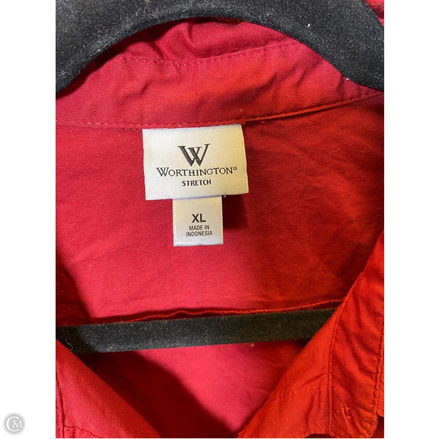 Blouse Short Sleeve By Worthington In Red, Size: Xl