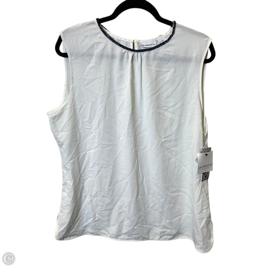 Top Sleeveless By Liz Claiborne In White, Size: Xl