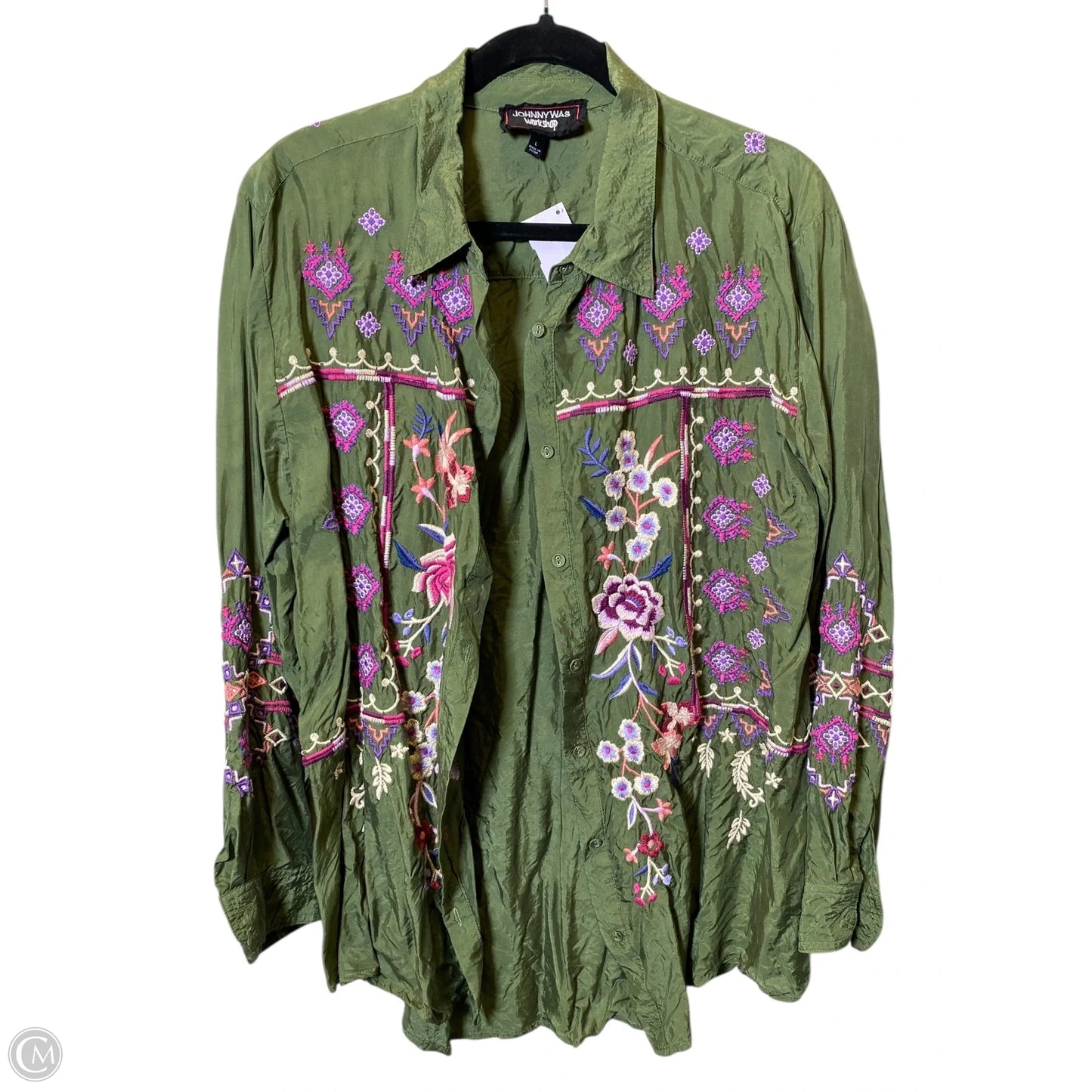 Top Long Sleeve By Johnny Was In Green, Size: L